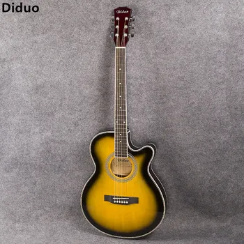 

Diduo 40 Inch Acoustic Guitar Bass Rosewood Fingerboard Guitarra With 6 Strings Ultra Thin Bucket Body Folk Guitar With EQ