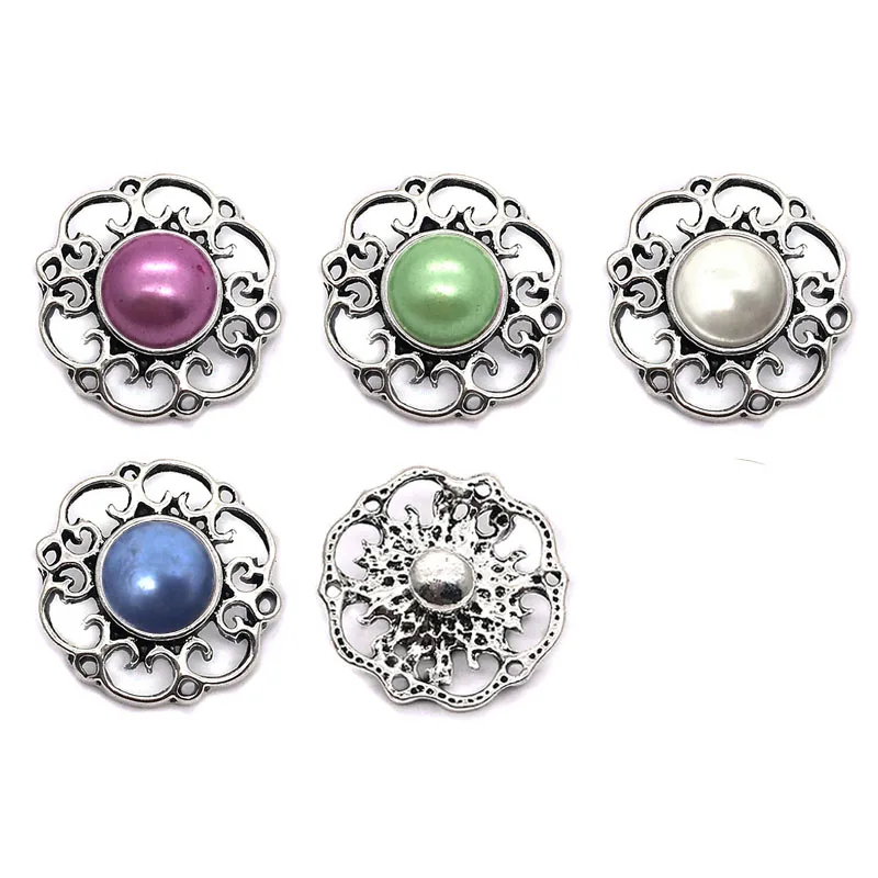 

Wholesale metal Rhinestone 18mm Snap Button W147 flower Alloy Diy Jewelry fit 18mm Snap button Necklaces/Bracelets for women