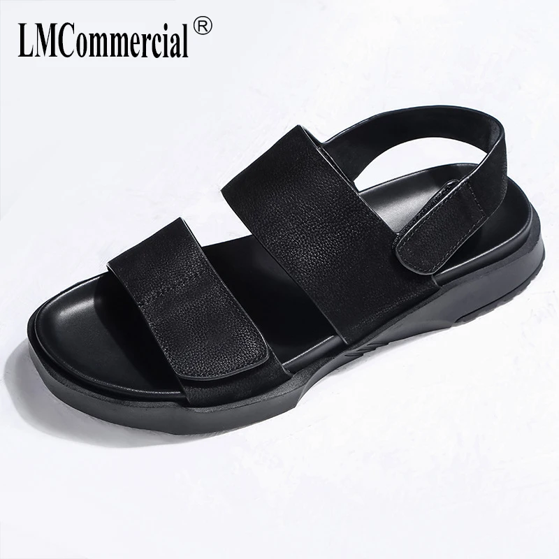 

Retro summer Genuine Leather men's sandals Sneakers Men Slippers Flip Flops casual Shoes beach outdoor all-match cowhide male