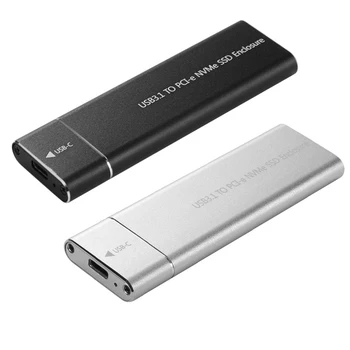 

1pcs USB3.1 Type-C to M.2 M Key NVMe Hard Drive Disk External Enclosure Case Mobile Card Adapter Box