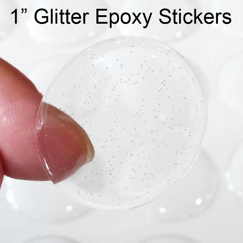 

1 inch epoxy adhesive circle stickers glitter Self Adhesive Sticke 3D effect Clear Round Epoxy Domes