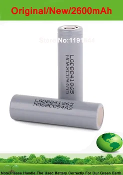 

Free shipping !!6PCS/LOT Original 3.7V 18650 ICR18650 B4 2600mAh battery for LG