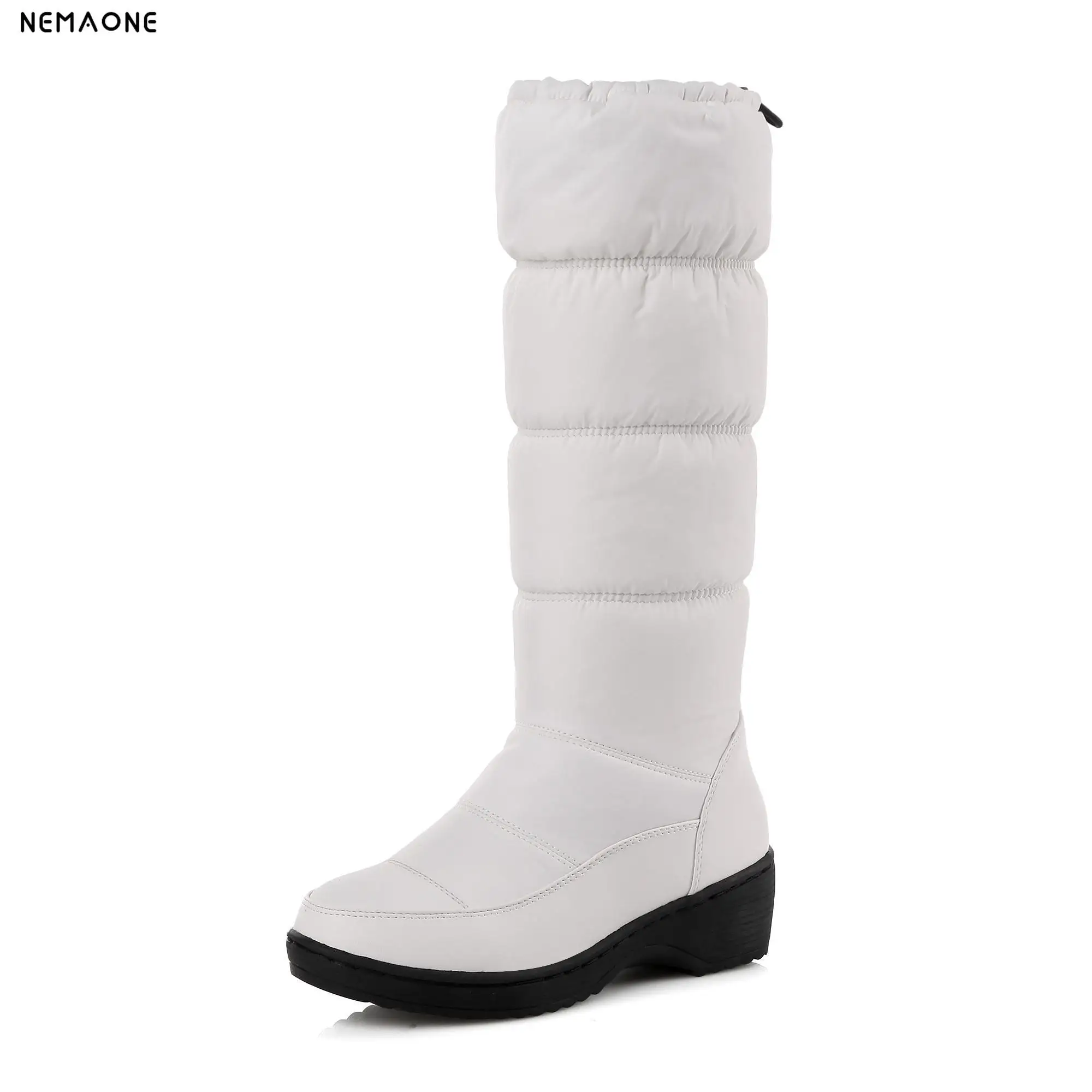 

NEMAONE 34-44 2019 new winter warm snow boots fashion platform fur cotton shoes wedges heels boots women pu leather boots