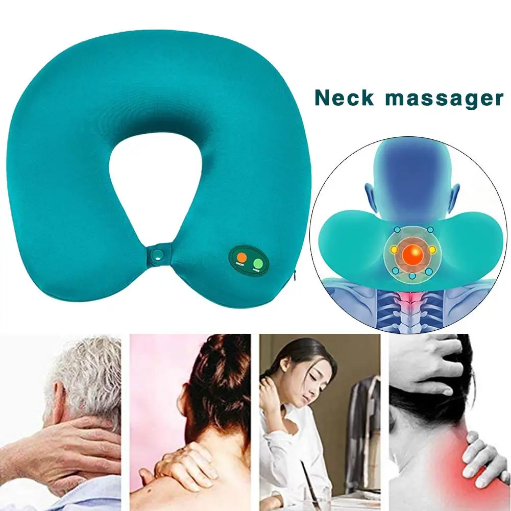 

Inflatable Air Compressor Neck Cervical Traction Collar Therapy Massage Massager Neck Pillow Portable Electric Travel Neck