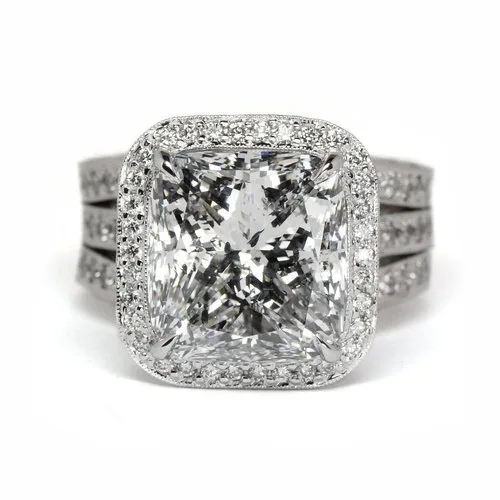 925 anillos серебряное Винтажное кольцо для обещаний с подушками 2ct AAAAA Циркон Cz обручальное кольцо вечерние кольца для мужчин и женщин