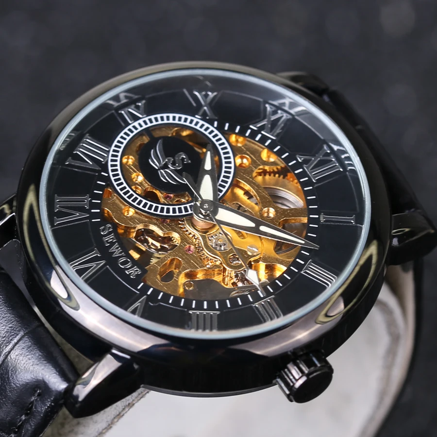 Элитный бренд классический Дизайн Скелет Мужские Часы Мода Montre Homme Повседневное