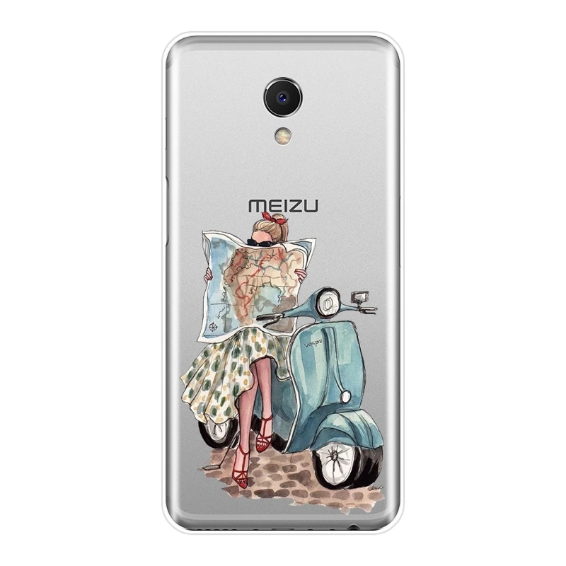 Мягкий силиконовый чехол для телефона Meizu M2 M3 M3S M5 M5C M5S M6 M6S M6T Черный дорожный