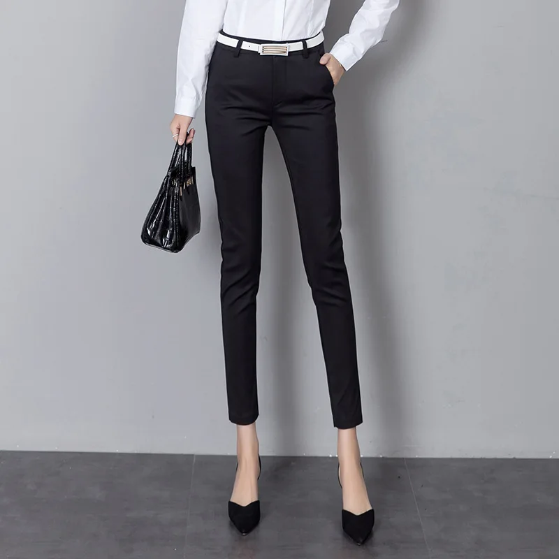 Women Formal Business Office Wear Leggings Solid Color