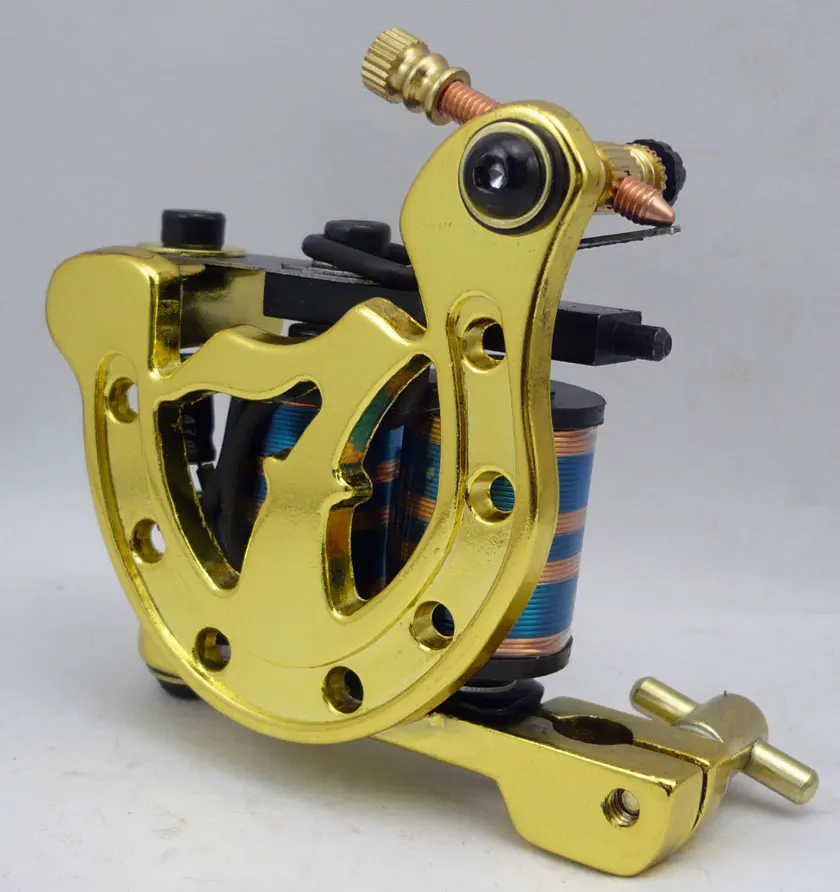 10pcs/lot Pro Casting Iron Tattoo Machine 10 Wraps Coil Stainless Steel
