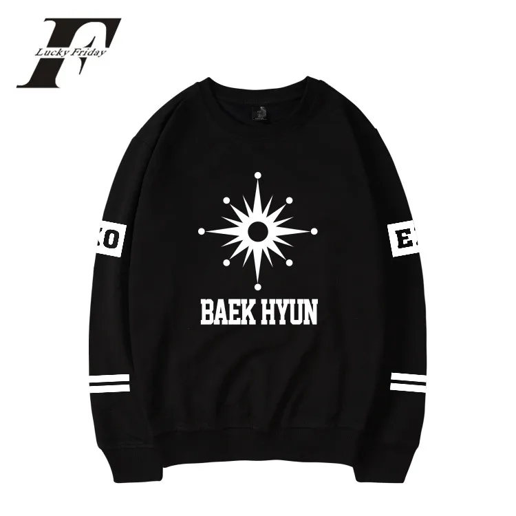 

LUCKYFRIDAYF 2017 NEW EXO Kpop Team Capless Winter Hoodies Women Kpop Fans Sweatshirts Harajuku Women Female Clothes