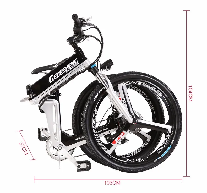 Best 26 Electric bicycle 48v hidden lithium battery 400W MTB ebike high speed motor  ABS brake Fold Electric mountain bike transporta 24