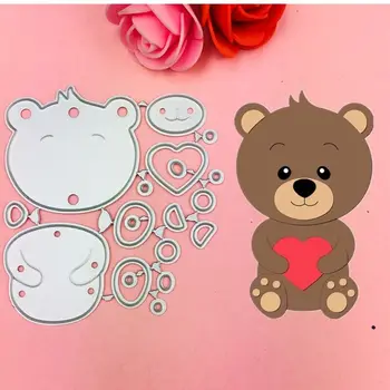 

Hot The bear love bow Ear Cutting Dies Stencils for DIY Scrapbooking/photo album Decorative Embossing DIY Paper Cards