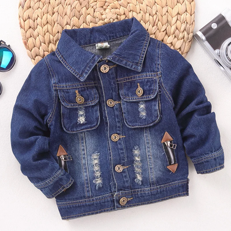 2018 Autumn Boys Denim Jackets Kids Spring Blue Boys Coat For 2 3 4 5 6