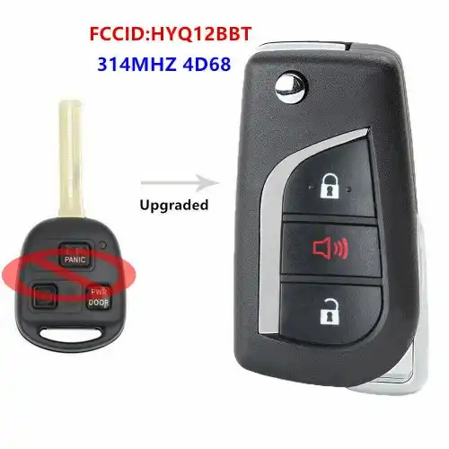 Keyecu Upgraded Remote Key Fob 314mhz 4d68 Chip For Toyota Fj