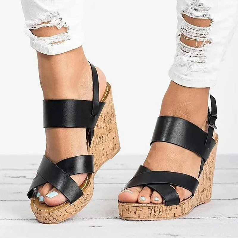 

Women Sandals 2018 Summer Shoes Women Platform Sandals Peep Toe Wedges Shoes For Women 9CM High Heels Sandals Zapatos Mujer