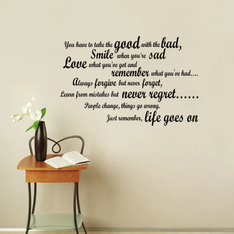 

Smile When You Are Sad Wall Decal Art Vinyl Removable English Text Quote Wall Stickers Decal For Living Room