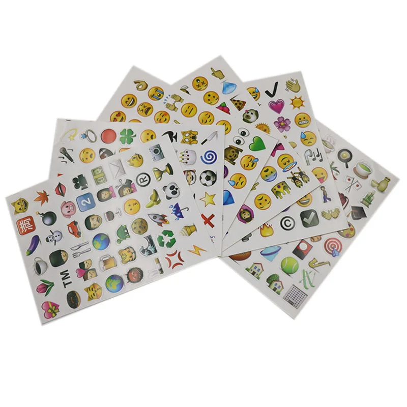 

Festival Party 6pcs/set 48 Stickers Refrigerator Sticker 48 Different Fun Face Emoji Smile Face Stickers Wall Decorations FY0036