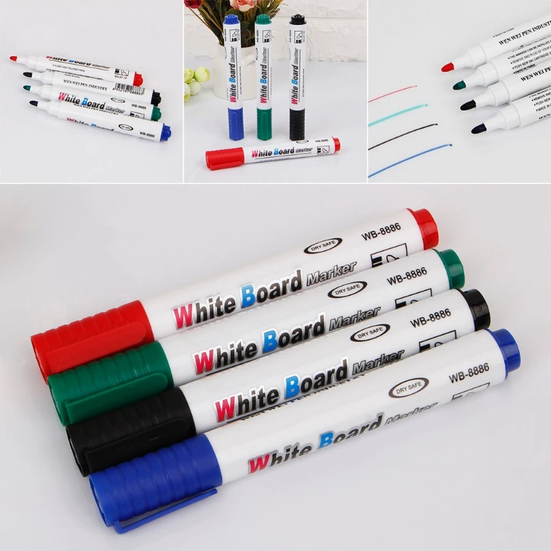 4 цвета стираемый маркер для белой доски ручка экологически чистый маркер для офиса школы дома