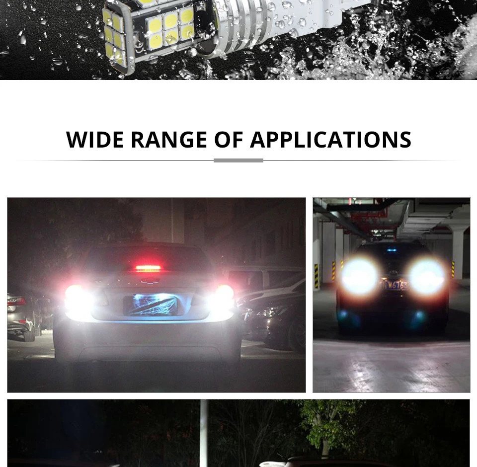 T25 3156 3157 P277W 1960LM LED Bulb Car Fog Light Tail Driving Lamp DRL Daytime Running Reverse Lamps 12 V 6000K White 3030 SMD (11)