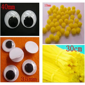 

2017 new design Eyes and yellow wool top activity and yellow fur ball combination Big combination 7300