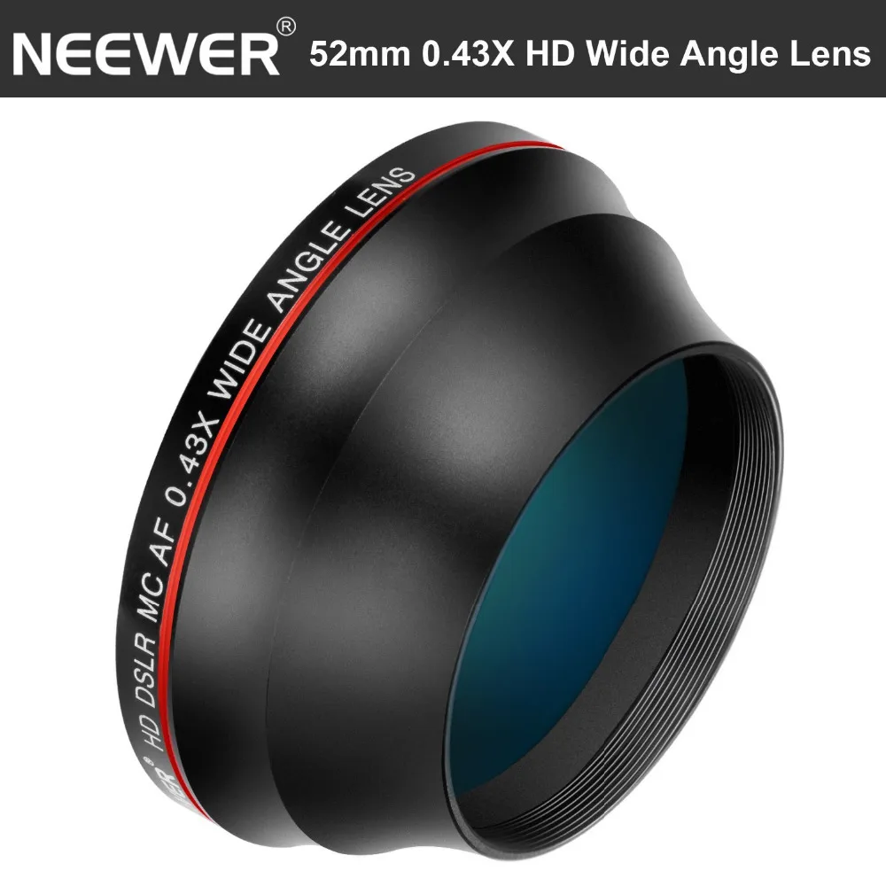 Neewer52MM 0.43X HD широкоугольный объектив с макро крупным планом Порционный объектив без искажений цифровой высокой четкости для Nikon DSLR камеры