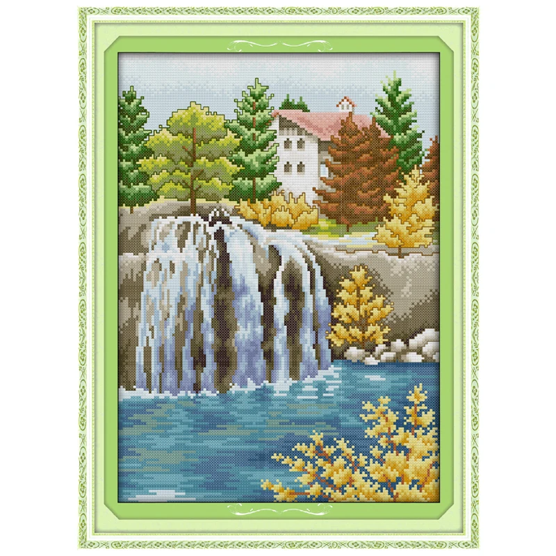 

Little Waterfall Patterns Counted Cross Stitch 11CT 14CT Cross Stitch Sets Wholesale Cross-stitch Kits Embroidery Needlework