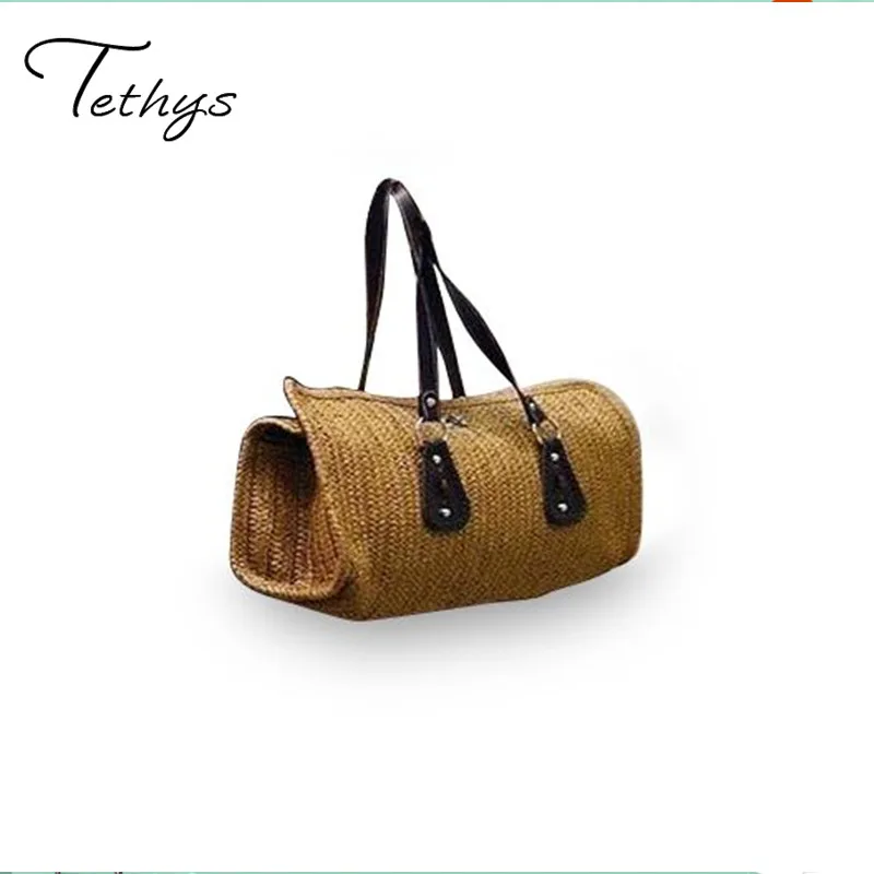 2017 fashion Straw font b bags b font Big size handwoven shoulder font b bag b
