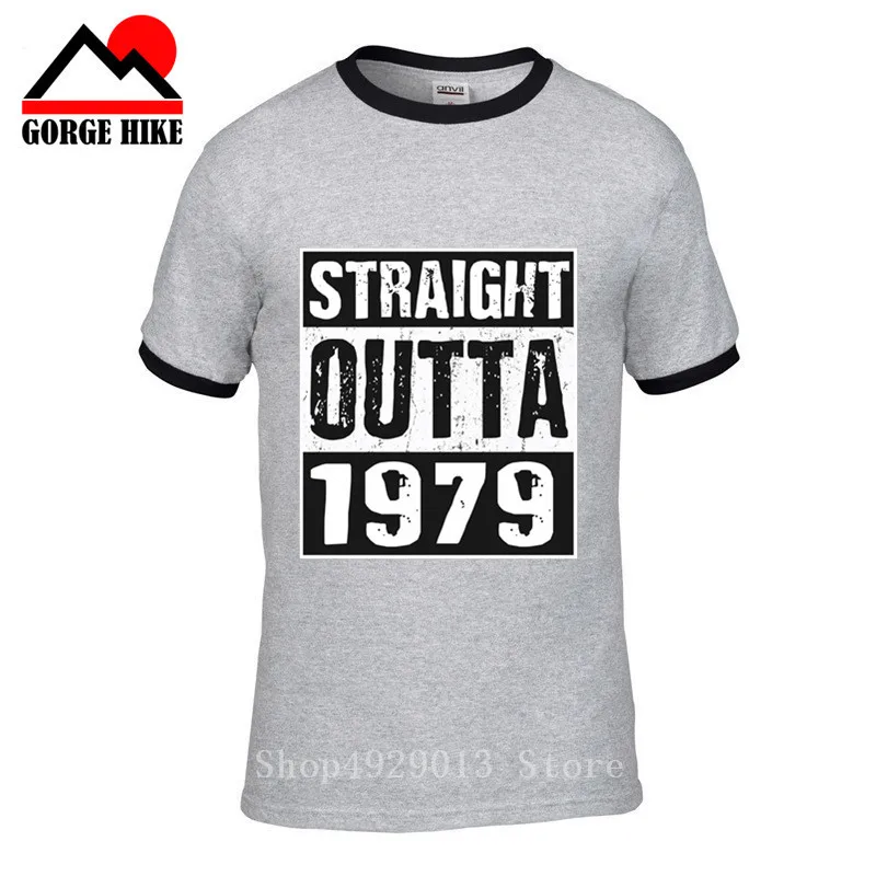 Ретро Straight Outta 1979 Vintge футболка 40th день рождения Классический Ограниченная серия 40 s Футболка день отца подарок для папы футболки
