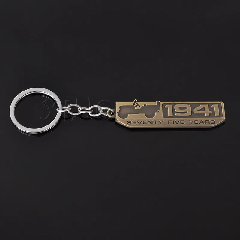 Брелок для ключей автомобиля брелок для ключей держатель для Jeep Wrangler Jeep Grand Cherokee и Renegade Compass 1941 75-я юбилейная цепочка брелка