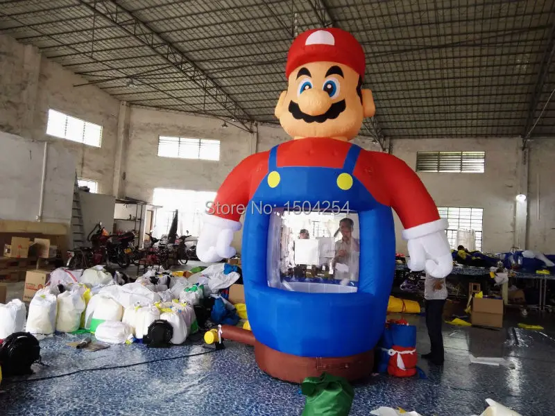 

Hot sale Mario Inflatable Money Machine Cash Cube Money Booth for Sale with Free Blower inflatable games