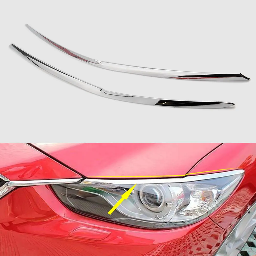 Для Mazda 6 Atenza 2013 2014 хромированные передние фары Крышка для век бровей полоски|eyelids
