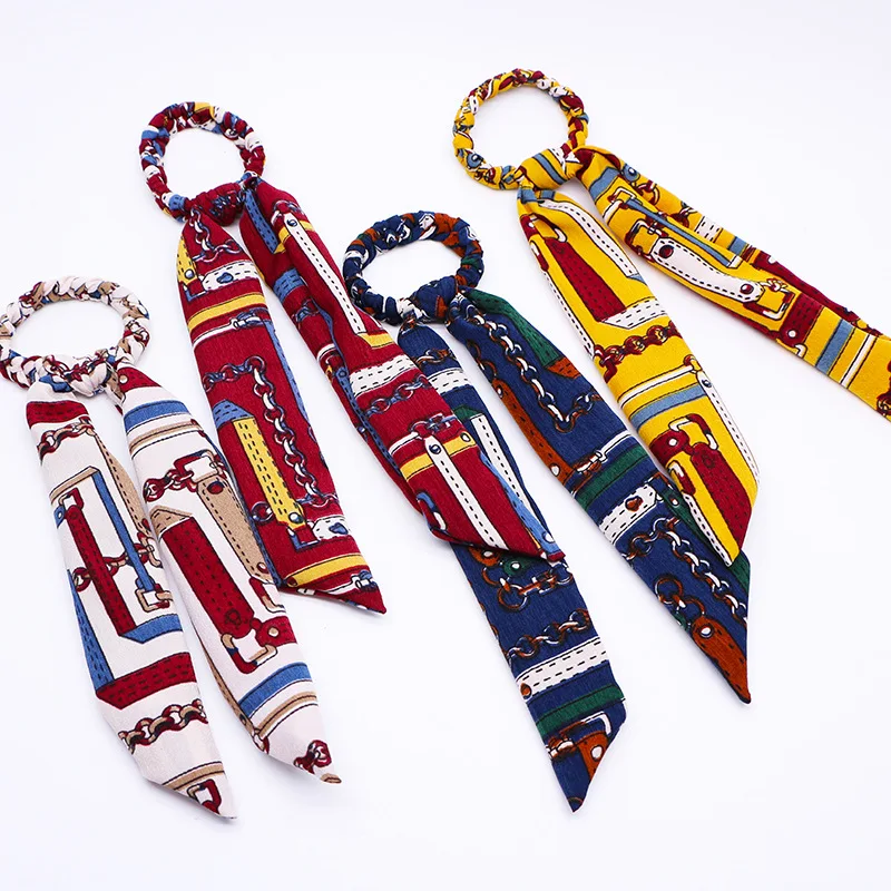 

New arrival women lovely Vintage Printed bow Hair bands girl's fashion DIY hair tie lady's sweet korea style hair accessories