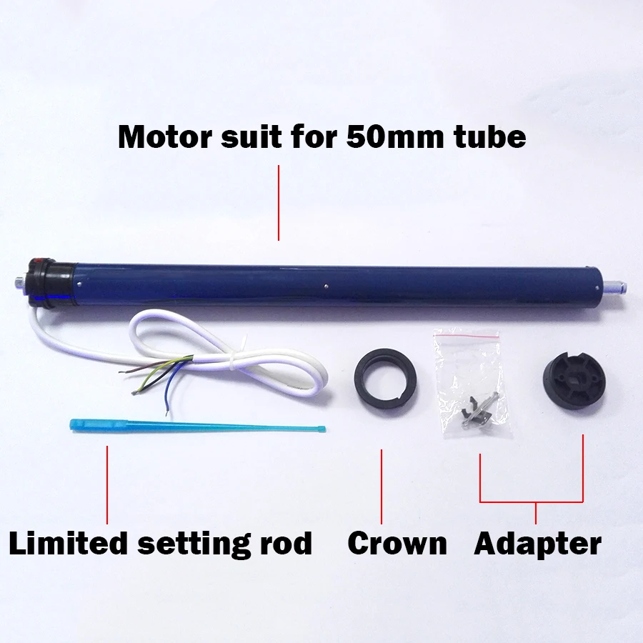 Шторный мотор, Ролик затвора, мотор, костюм для около 48 мм, внутренняя трубка, поддержка около 20 кг, с 4 проводами, 220 В, управление с помощью переключателя