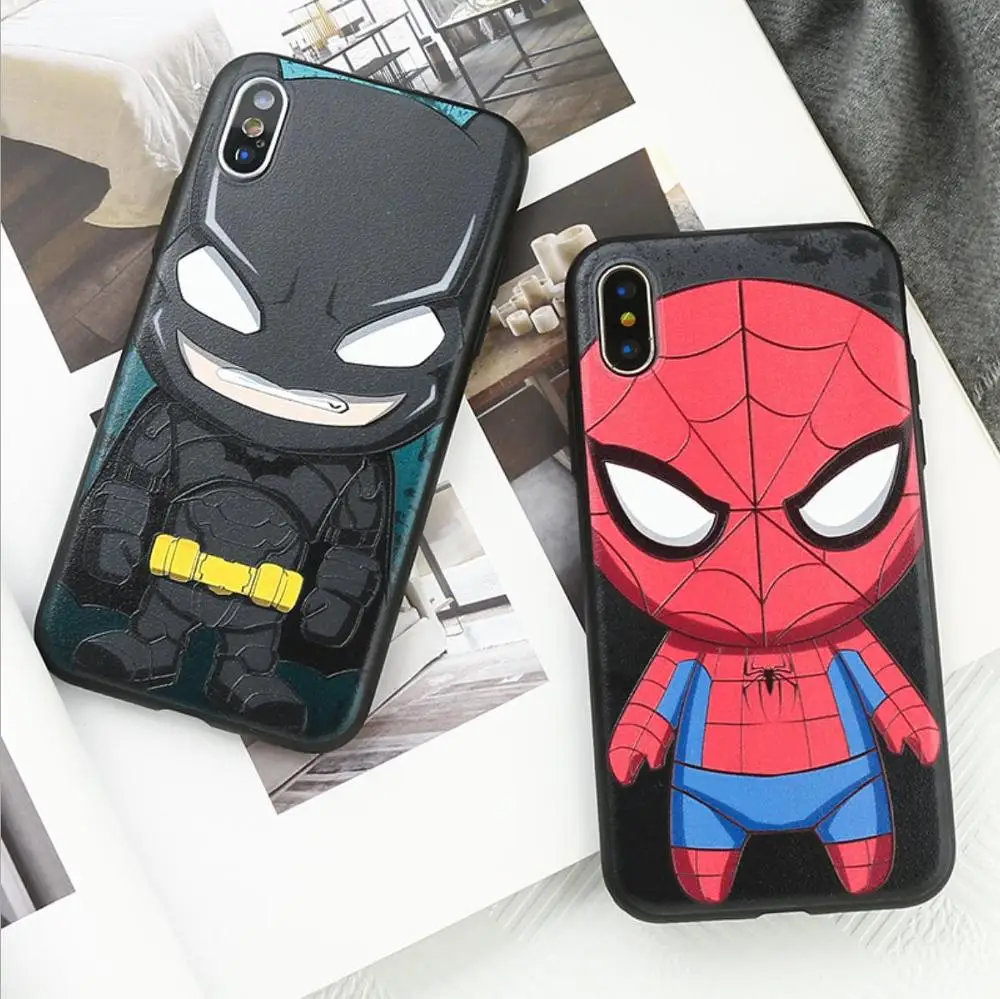 

Batman Spiderman American Captain Iron Man Superman Ultra Thin Slim Soft Silicone Cover Case For iPhone X XS 8 7 6 s Plus XR