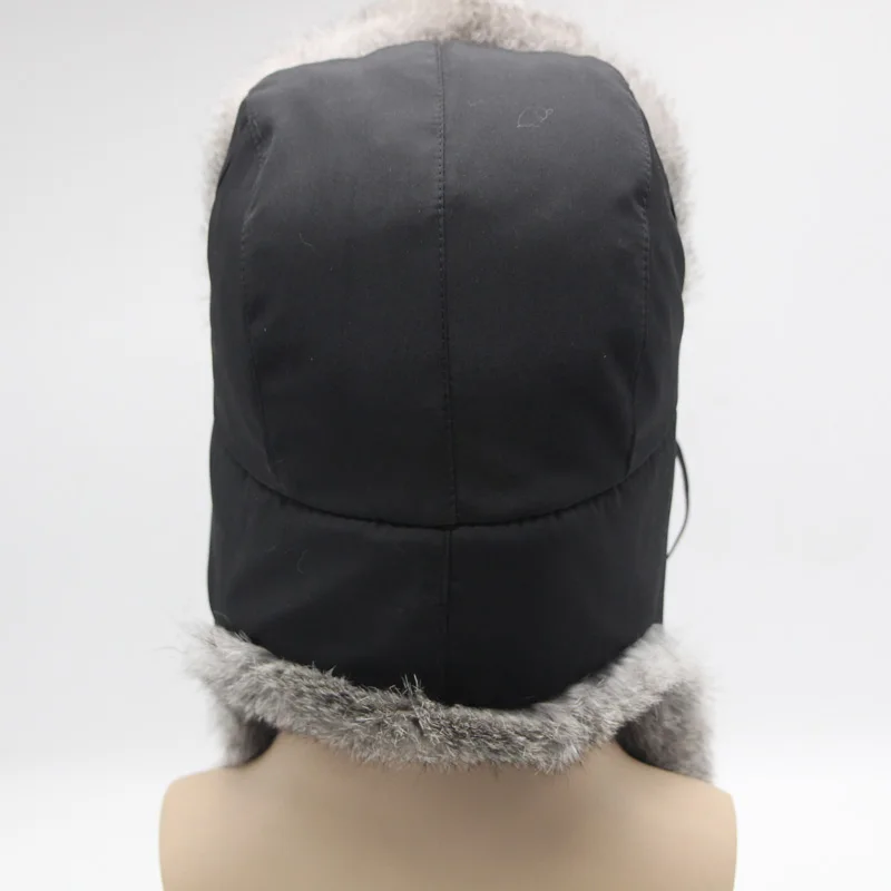 Зимняя меховая шапка, Мужская утолщенная шапка с натуральным кроличьим мехом, зимняя теплая шапка со скидкой, защитная маска для лица, новинка