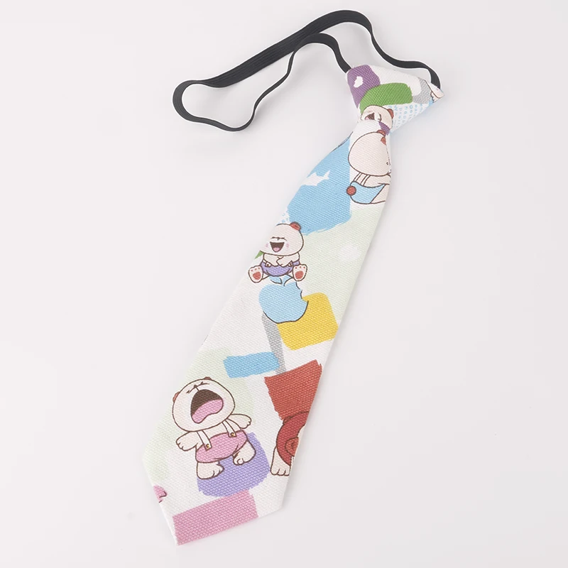 Удобный галстук для детей, хлопковый и льняной с принтом, рисунок с героями мультфильмов, для детей, для выступлений, для родителей и детей - Цвет: 004