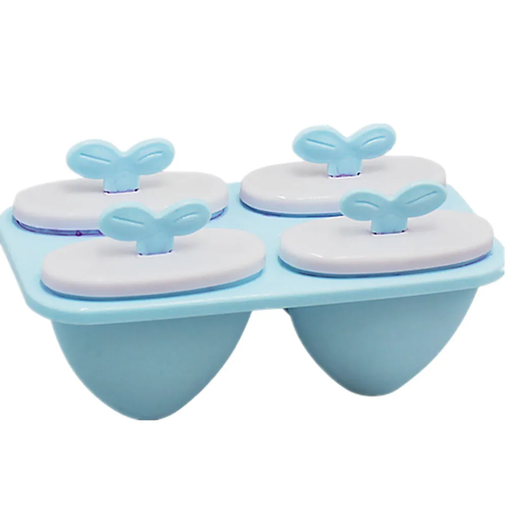 

4 Cell Ice Cream Maker Lolly Mould Tray Kitchen Frozen Ice Cream DIY Mold Making Tool Juice Popsicle Molds Children 19MAY17
