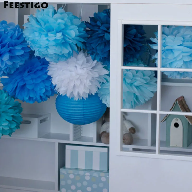 

30pcs Mixed 15cm 20cm 25cm Flower Ball Tissue Paper PomPoms For Wedding Decoration Kids Birthday Event Party Pom Poms Decor Home