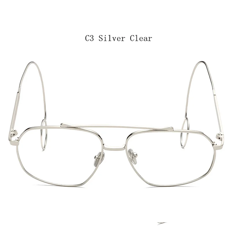 KUJUNY, солнцезащитные очки, женские, брендовые, дизайнерские очки, женские, маленькие, солнцезащитные очки, двойной нос, дизайн, очки, металлические, защита от солнца - Цвет линз: Silver Clear
