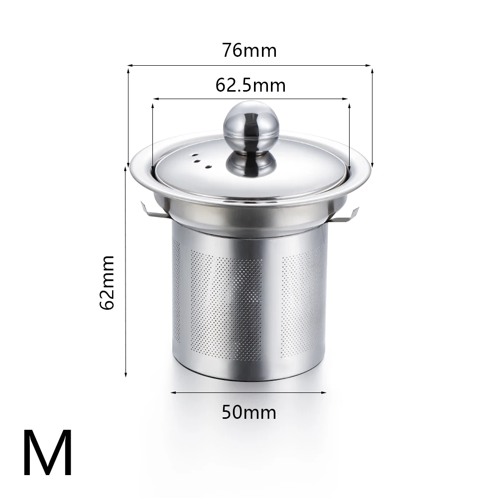 1 шт многоразовый ситечко для чая из нержавеющей стали сетчатая корзинка для заварки рассыпных чайных листьев Фильтр для травяного настоя для кружки Чайный горшок чайная посуда S/M/L - Цвет: M