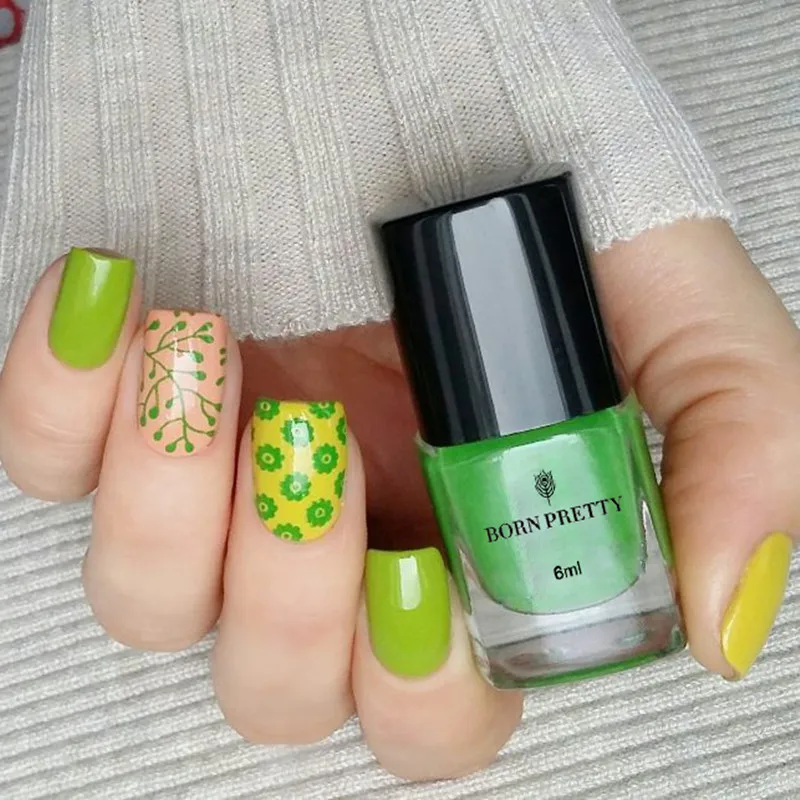 Born Pretty 1 бутылка 6 мл Лак для штамповки ногтей маникюрный лак дизайна пластинчатый