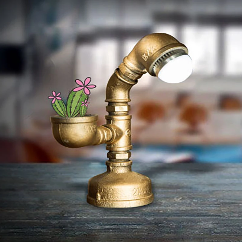 SGROW Retro Light Table Lamp Loft Iron Pipe Lamp Decorative Desk Lamp for Coffee Bar Bedroom Beside Light Vintage Lamp Lamparas SGROW Retro Light Table Lamp Loft Iron Pipe Lamp Decorative Desk Lamp for Coffee Bar Bedroom Beside Light Vintage Lamp Lamparas