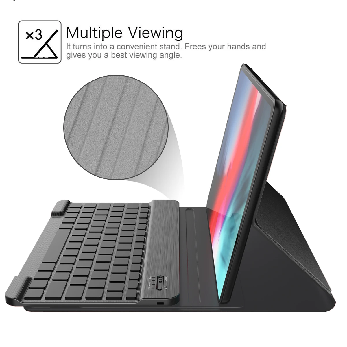 Для iPad Pro 11 дюймов 2018 клавиатурой чехол для планшета из искусственной кожи 7 цветов Подсветка США Беспроводной клавиатура чехол для