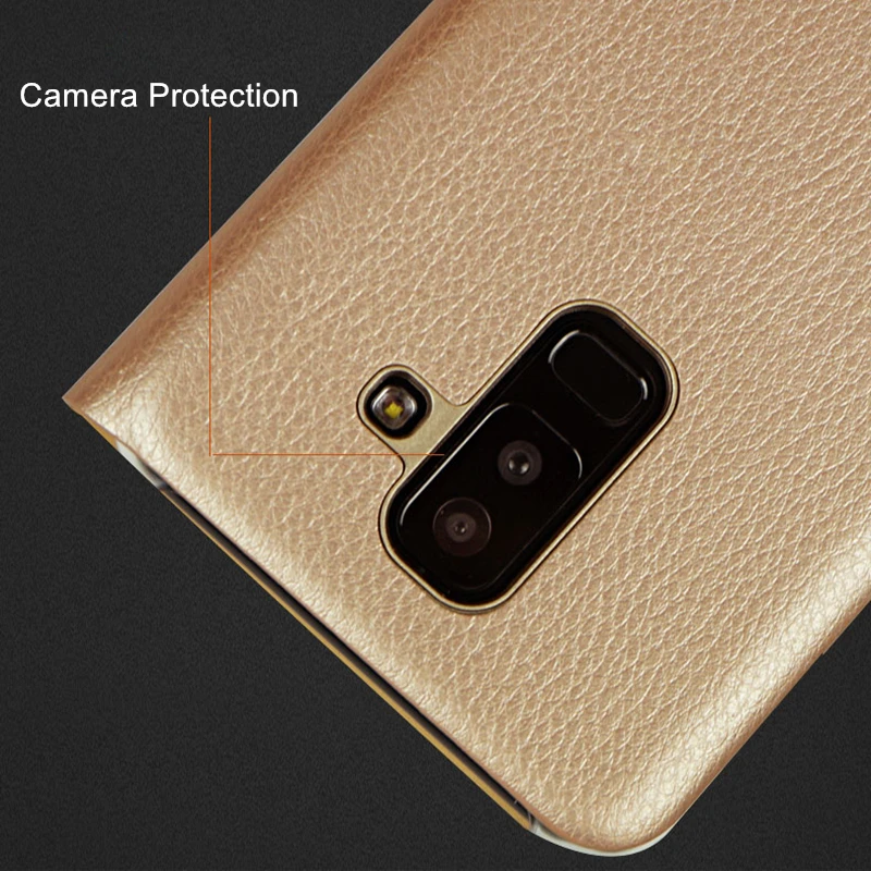A6 2018 de samsung cubierta de lujo del tirón del cuero de la PU Tarjeta de ranura de teléfono shell para samsung a8 plus funda para samsung galaxy a8 2018 caso