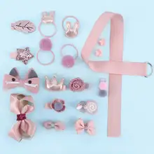 18 шт девушки волосы луки Наборы ручной работы заколки для волос Галстуки корона заколка для волос детские заколки бутик Hairbands аксессуары для волос