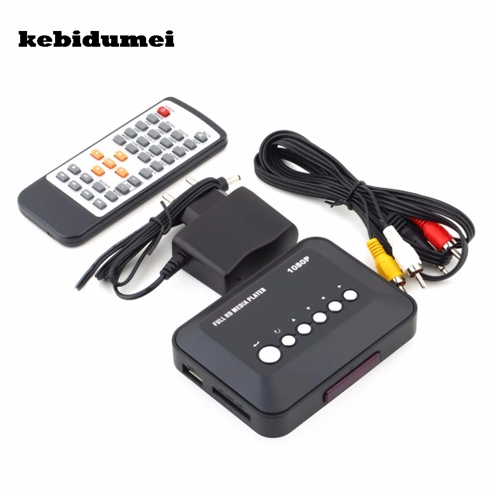 Kebidumei USB 2,0 1080P HD SD/MMC ТВ видео SD MMC RMVB MP3 5 в 2A мульти ТВ USB HDMI медиаплеер коробка с ИК-пультом дистанционного управления