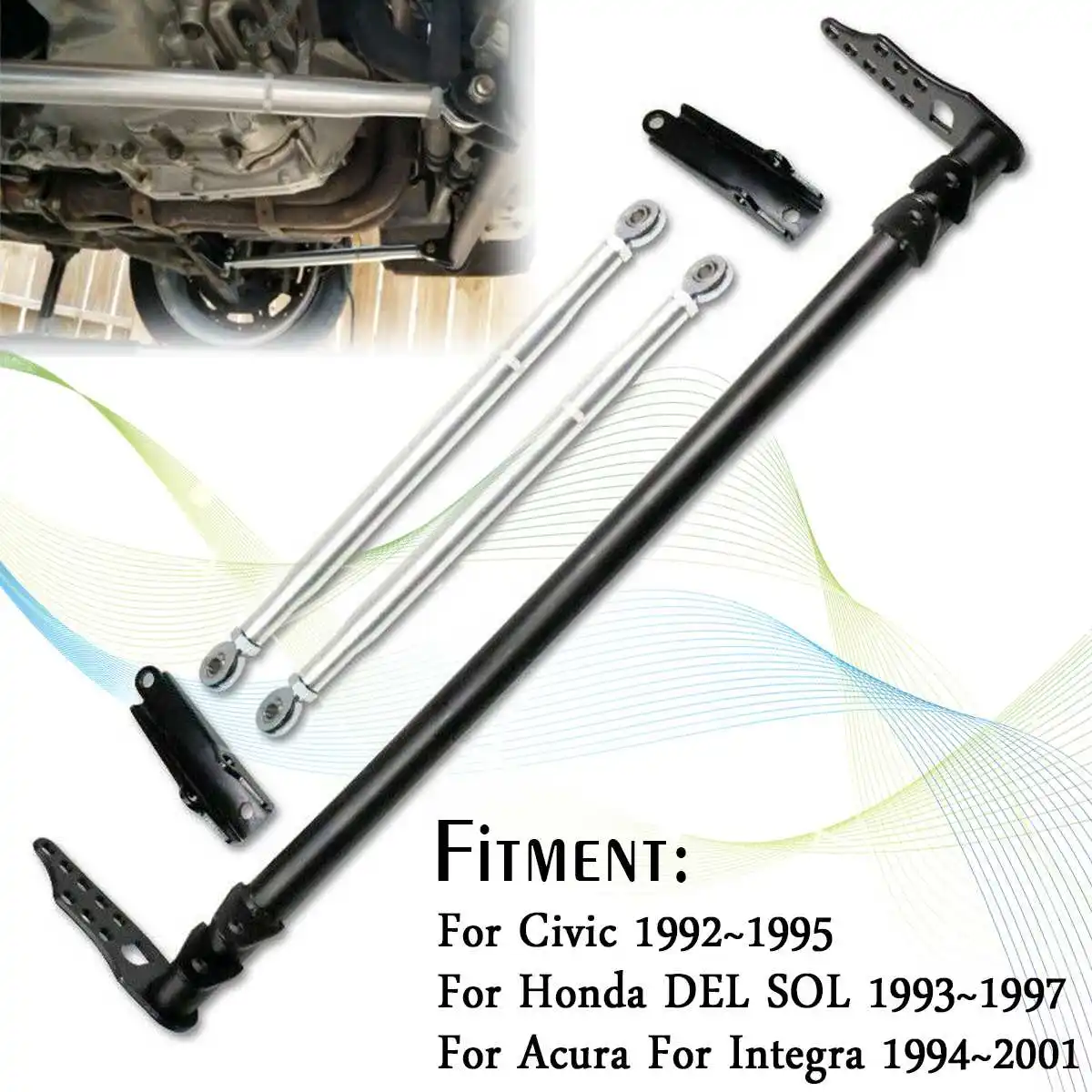 

NEW Silver Front Traction Control Tie Bar For Honda for Civic 92-95 For Acura For Integra 94-01 For Honda DEL SOL 93-97
