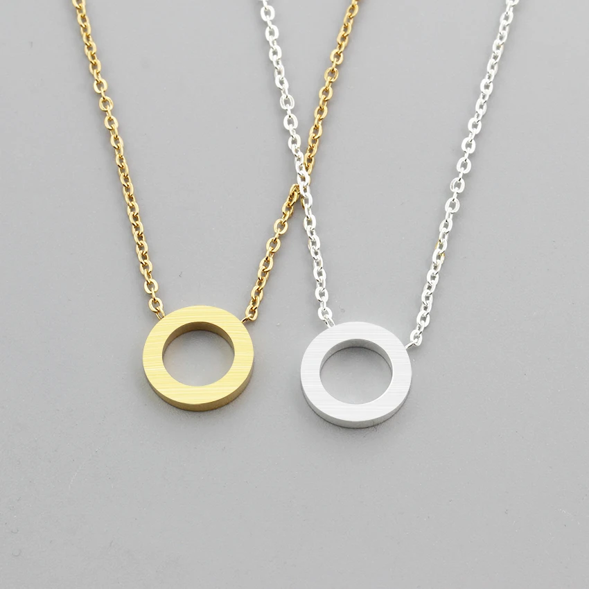 Wholesale 10pcs Stainless Steel Gold Filled Chain Eternal Round Circle