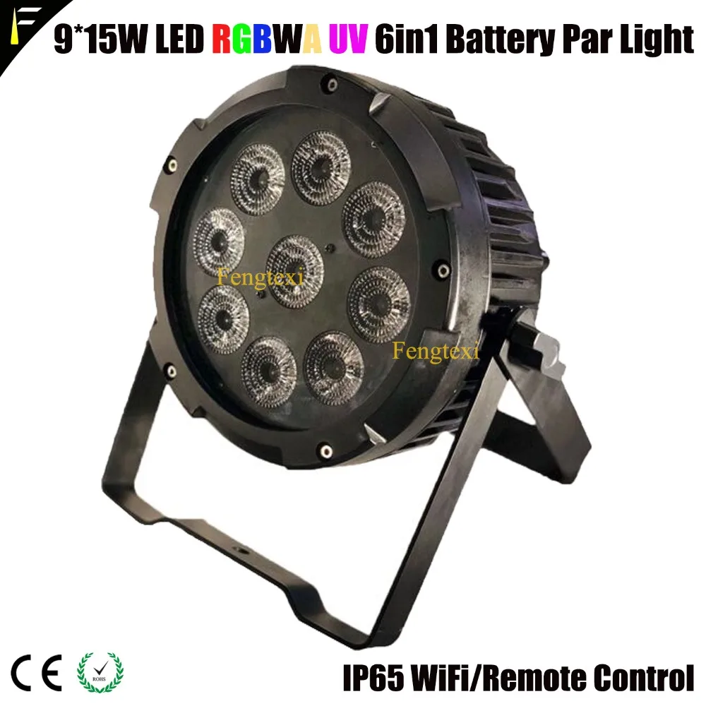 Светодиодный прожектор для сцены 9*15 RGBWA Вт IP65 5 в 1 с круглым аккумулятором