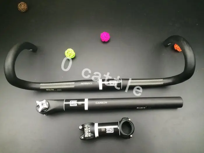 

New Full carbon handlebar road bike length 3 accessories bicycle handlebar bent bar option C05788